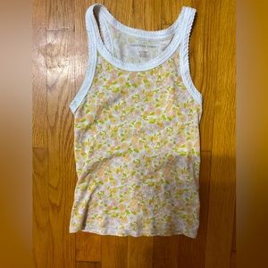 American eagle , tank top yellow pastel floral.